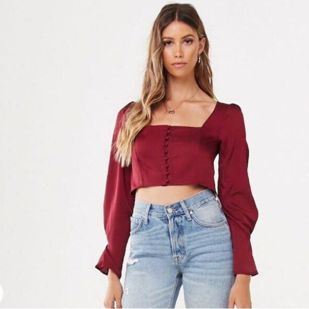 NWOT Forever21 crop top long sleeve